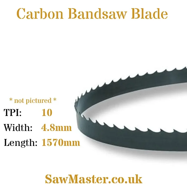 Carbon Bandsaw Blade (L) 1574mm (W) 4.8mm x 10TPI Carbon Bandsaw Blade (L) 1574mm (W) 4.8mm x 10TPI